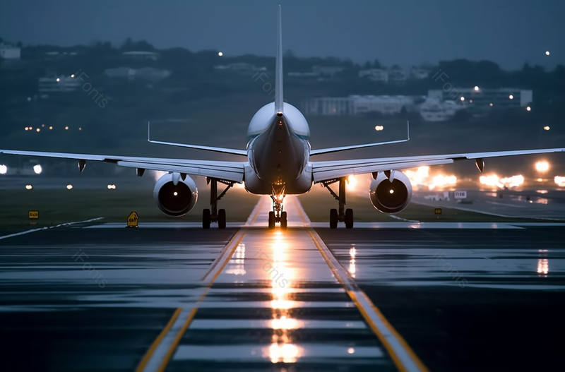 安全可靠飞机在飞机跑道上起飞,高清,摄影图,摄影图片,图片大全,摄影图免费下载